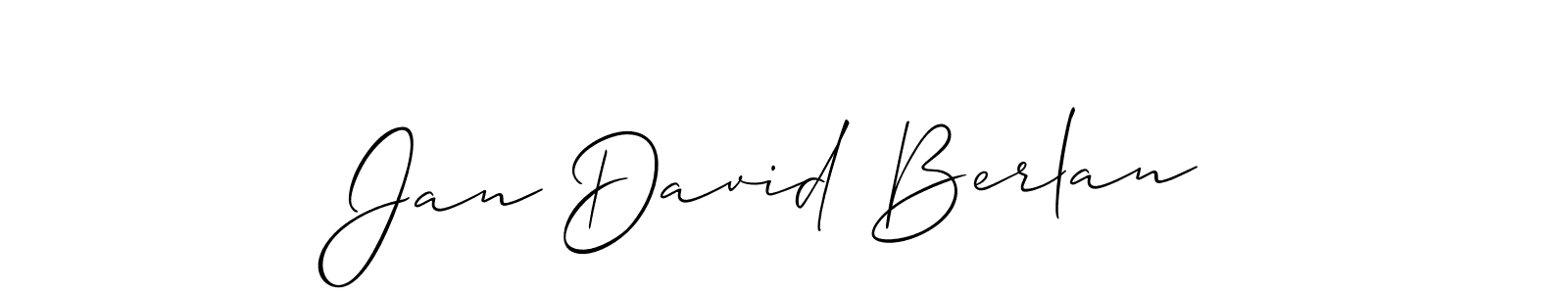 Design your own signature with our free online signature maker. With this signature software, you can create a handwritten (Allison_Script) signature for name Jan David Berlan. Jan David Berlan signature style 2 images and pictures png