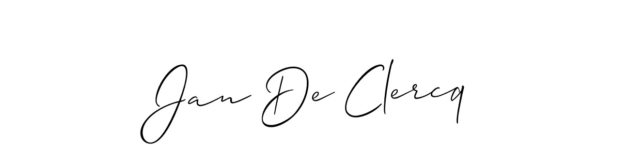 Allison_Script is a professional signature style that is perfect for those who want to add a touch of class to their signature. It is also a great choice for those who want to make their signature more unique. Get Jan De Clercq name to fancy signature for free. Jan De Clercq signature style 2 images and pictures png