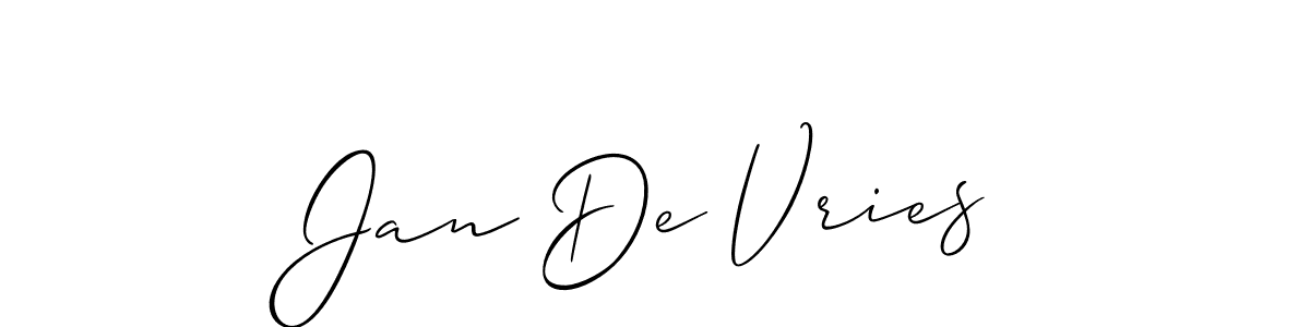 It looks lik you need a new signature style for name Jan De Vries. Design unique handwritten (Allison_Script) signature with our free signature maker in just a few clicks. Jan De Vries signature style 2 images and pictures png