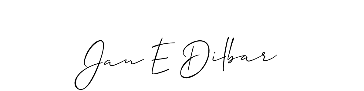 Use a signature maker to create a handwritten signature online. With this signature software, you can design (Allison_Script) your own signature for name Jan E Dilbar. Jan E Dilbar signature style 2 images and pictures png