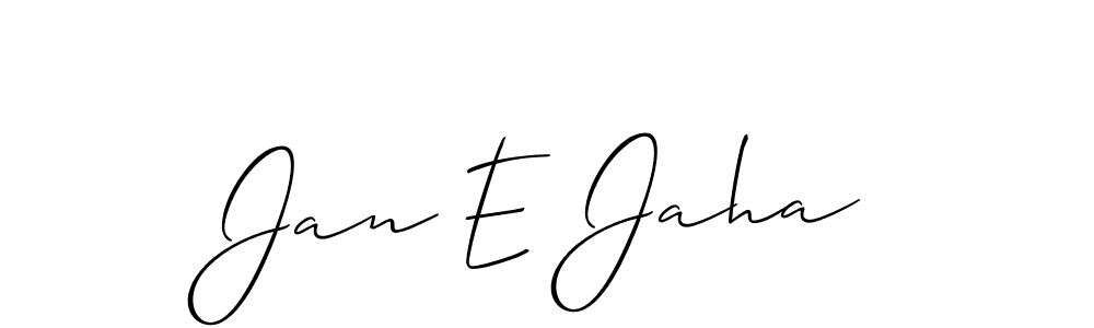 Also we have Jan E Jaha name is the best signature style. Create professional handwritten signature collection using Allison_Script autograph style. Jan E Jaha signature style 2 images and pictures png