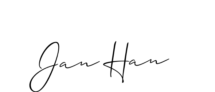 How to make Jan Han signature? Allison_Script is a professional autograph style. Create handwritten signature for Jan Han name. Jan Han signature style 2 images and pictures png