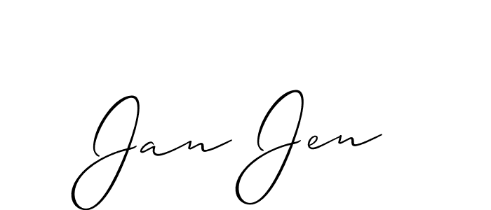 if you are searching for the best signature style for your name Jan Jen. so please give up your signature search. here we have designed multiple signature styles  using Allison_Script. Jan Jen signature style 2 images and pictures png