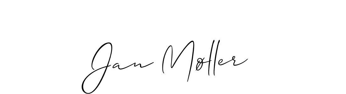 How to make Jan Møller name signature. Use Allison_Script style for creating short signs online. This is the latest handwritten sign. Jan Møller signature style 2 images and pictures png