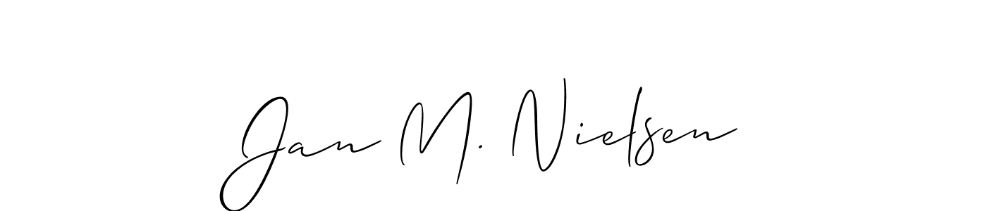 Make a beautiful signature design for name Jan M. Nielsen. With this signature (Allison_Script) style, you can create a handwritten signature for free. Jan M. Nielsen signature style 2 images and pictures png