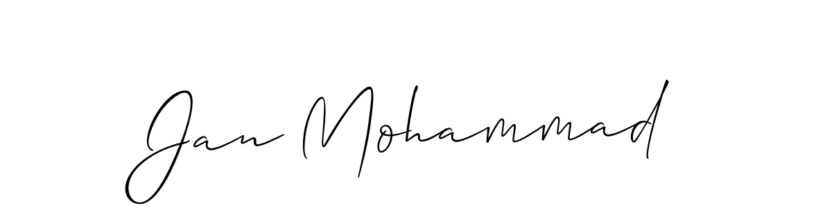 How to make Jan Mohammad name signature. Use Allison_Script style for creating short signs online. This is the latest handwritten sign. Jan Mohammad signature style 2 images and pictures png