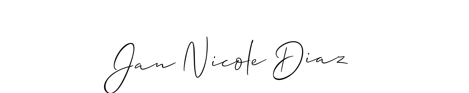Create a beautiful signature design for name Jan Nicole Diaz. With this signature (Allison_Script) fonts, you can make a handwritten signature for free. Jan Nicole Diaz signature style 2 images and pictures png