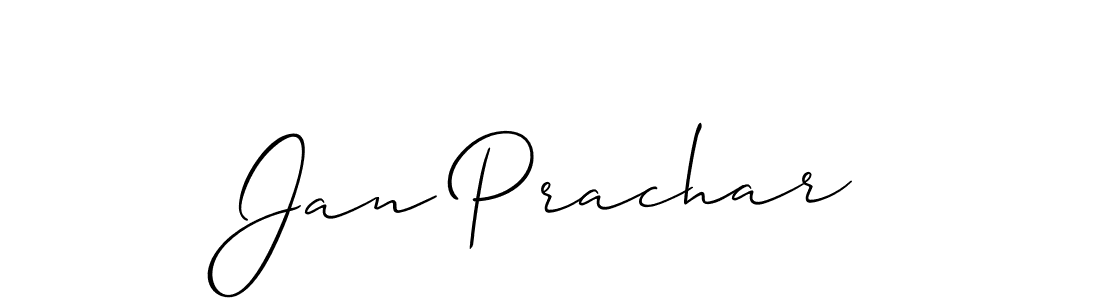 How to make Jan Prachar name signature. Use Allison_Script style for creating short signs online. This is the latest handwritten sign. Jan Prachar signature style 2 images and pictures png