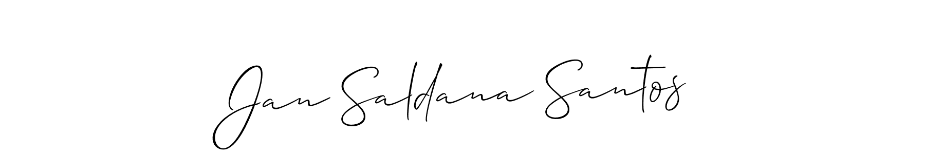 It looks lik you need a new signature style for name Jan Saldana Santos. Design unique handwritten (Allison_Script) signature with our free signature maker in just a few clicks. Jan Saldana Santos signature style 2 images and pictures png
