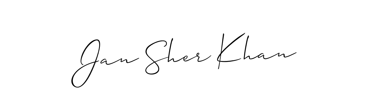 if you are searching for the best signature style for your name Jan Sher Khan. so please give up your signature search. here we have designed multiple signature styles  using Allison_Script. Jan Sher Khan signature style 2 images and pictures png