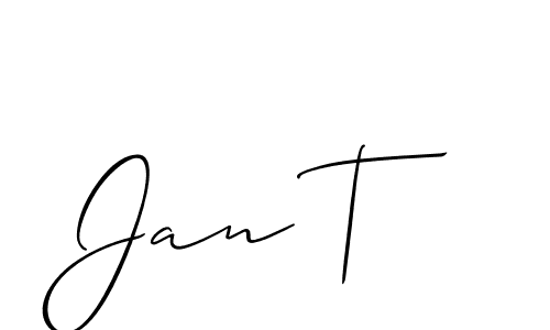 Make a short Jan T signature style. Manage your documents anywhere anytime using Allison_Script. Create and add eSignatures, submit forms, share and send files easily. Jan T signature style 2 images and pictures png