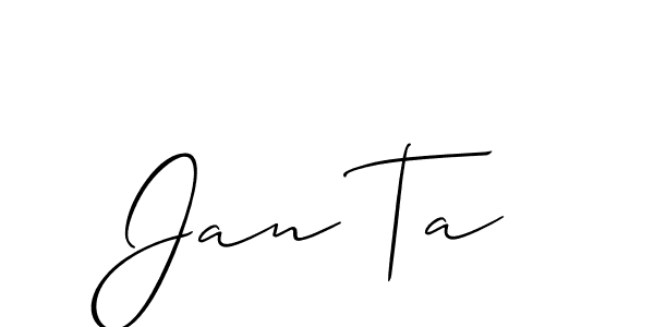 How to Draw Jan Ta signature style? Allison_Script is a latest design signature styles for name Jan Ta. Jan Ta signature style 2 images and pictures png