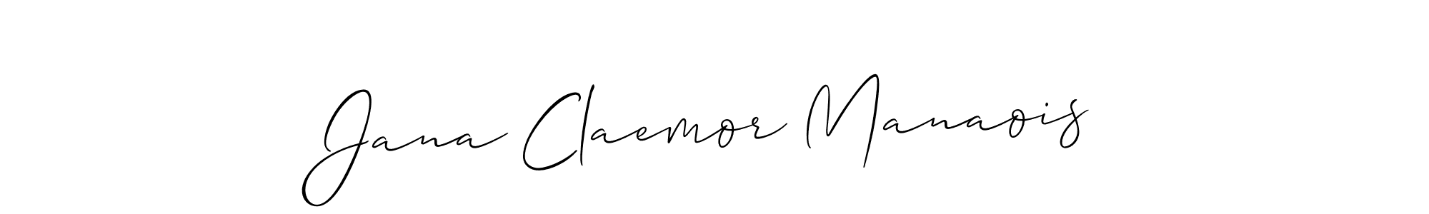 Also we have Jana Claemor Manaois name is the best signature style. Create professional handwritten signature collection using Allison_Script autograph style. Jana Claemor Manaois signature style 2 images and pictures png