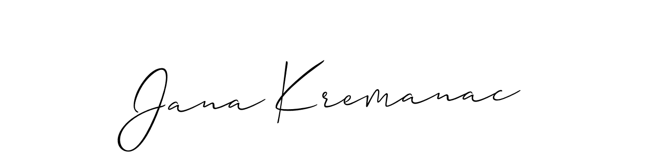 if you are searching for the best signature style for your name Jana Kremanac. so please give up your signature search. here we have designed multiple signature styles  using Allison_Script. Jana Kremanac signature style 2 images and pictures png