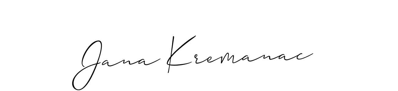 Also You can easily find your signature by using the search form. We will create Jana Kremanac name handwritten signature images for you free of cost using Allison_Script sign style. Jana Kremanac signature style 2 images and pictures png