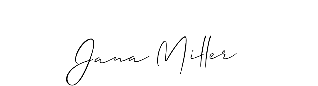 Create a beautiful signature design for name Jana Miller. With this signature (Allison_Script) fonts, you can make a handwritten signature for free. Jana Miller signature style 2 images and pictures png