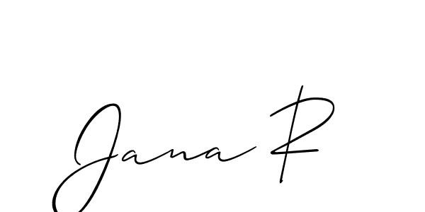 Create a beautiful signature design for name Jana R. With this signature (Allison_Script) fonts, you can make a handwritten signature for free. Jana R signature style 2 images and pictures png