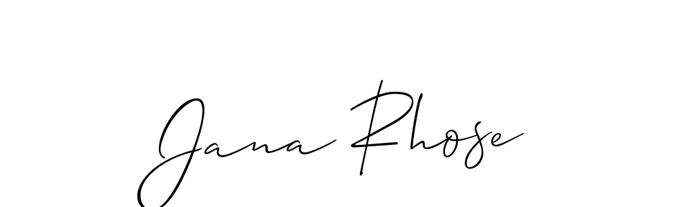 Jana Rhose stylish signature style. Best Handwritten Sign (Allison_Script) for my name. Handwritten Signature Collection Ideas for my name Jana Rhose. Jana Rhose signature style 2 images and pictures png