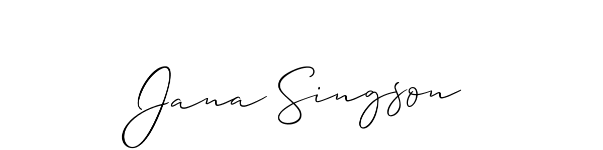 Create a beautiful signature design for name Jana Singson. With this signature (Allison_Script) fonts, you can make a handwritten signature for free. Jana Singson signature style 2 images and pictures png