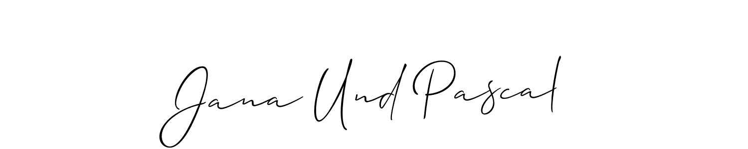 Make a beautiful signature design for name Jana Und Pascal. With this signature (Allison_Script) style, you can create a handwritten signature for free. Jana Und Pascal signature style 2 images and pictures png