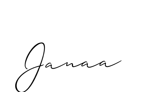 The best way (Allison_Script) to make a short signature is to pick only two or three words in your name. The name Janaa include a total of six letters. For converting this name. Janaa signature style 2 images and pictures png