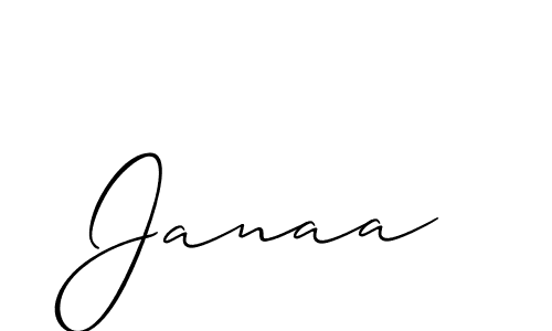 Make a beautiful signature design for name Janaa. With this signature (Allison_Script) style, you can create a handwritten signature for free. Janaa signature style 2 images and pictures png