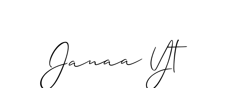 Use a signature maker to create a handwritten signature online. With this signature software, you can design (Allison_Script) your own signature for name Janaa Yt. Janaa Yt signature style 2 images and pictures png