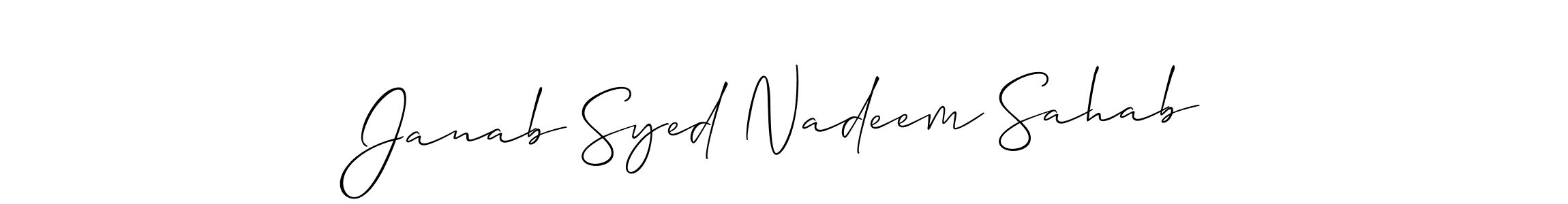 Check out images of Autograph of Janab Syed Nadeem Sahab name. Actor Janab Syed Nadeem Sahab Signature Style. Allison_Script is a professional sign style online. Janab Syed Nadeem Sahab signature style 2 images and pictures png
