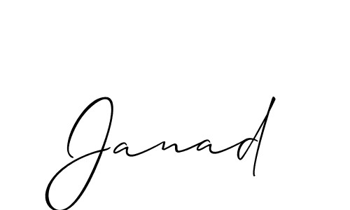 Create a beautiful signature design for name Janad. With this signature (Allison_Script) fonts, you can make a handwritten signature for free. Janad signature style 2 images and pictures png