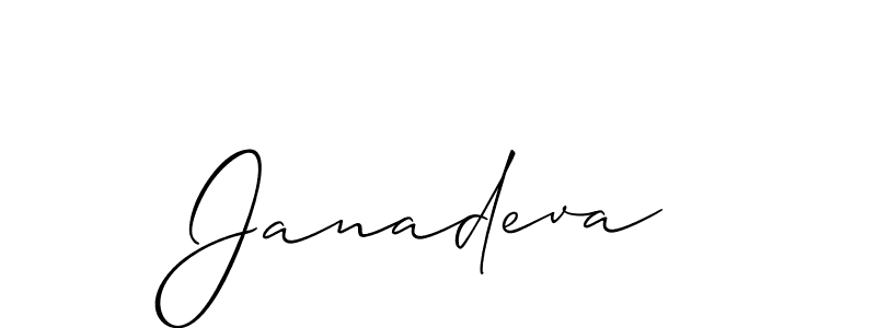 Make a beautiful signature design for name Janadeva. With this signature (Allison_Script) style, you can create a handwritten signature for free. Janadeva signature style 2 images and pictures png