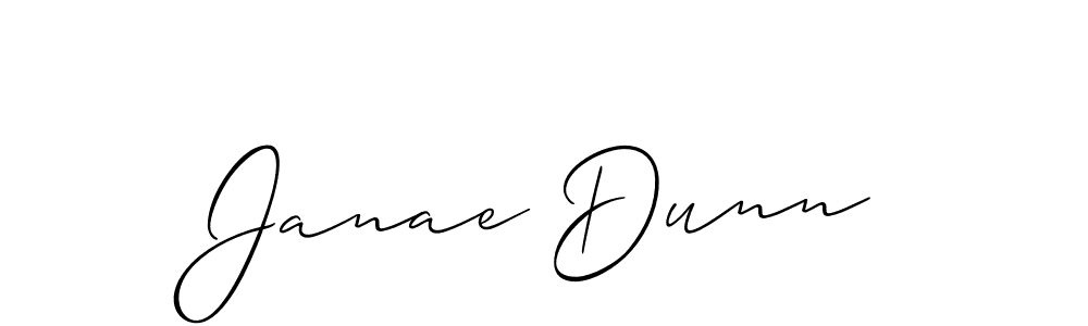 Use a signature maker to create a handwritten signature online. With this signature software, you can design (Allison_Script) your own signature for name Janae Dunn. Janae Dunn signature style 2 images and pictures png