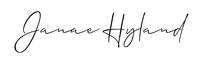 The Allison_Script font transforms the name Janae Hyland into an executive sign with sharp precision and distinguished character. Janae Hyland signature style 2 images and pictures png