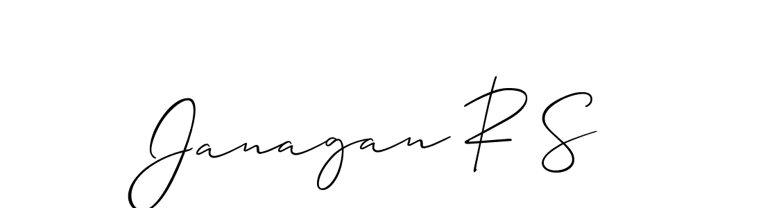 How to make Janagan R S name signature. Use Allison_Script style for creating short signs online. This is the latest handwritten sign. Janagan R S signature style 2 images and pictures png