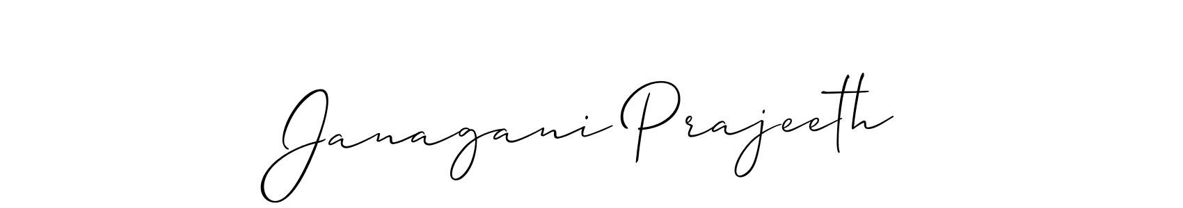 Make a beautiful signature design for name Janagani Prajeeth. With this signature (Allison_Script) style, you can create a handwritten signature for free. Janagani Prajeeth signature style 2 images and pictures png