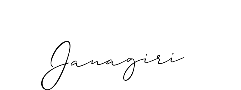 Use a signature maker to create a handwritten signature online. With this signature software, you can design (Allison_Script) your own signature for name Janagiri. Janagiri signature style 2 images and pictures png