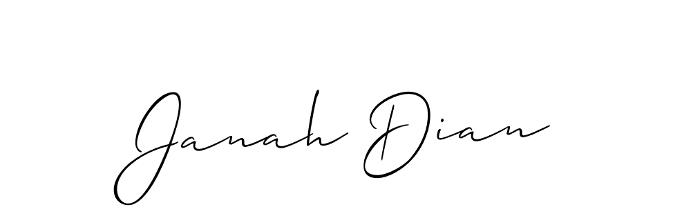 You can use this online signature creator to create a handwritten signature for the name Janah Dian. This is the best online autograph maker. Janah Dian signature style 2 images and pictures png