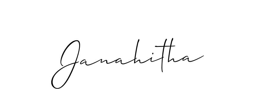 You should practise on your own different ways (Allison_Script) to write your name (Janahitha) in signature. don't let someone else do it for you. Janahitha signature style 2 images and pictures png