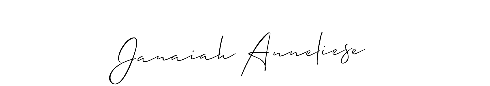 Use a signature maker to create a handwritten signature online. With this signature software, you can design (Allison_Script) your own signature for name Janaiah Anneliese. Janaiah Anneliese signature style 2 images and pictures png