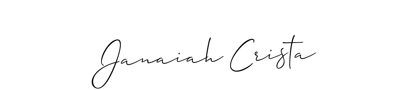 How to Draw Janaiah Crista signature style? Allison_Script is a latest design signature styles for name Janaiah Crista. Janaiah Crista signature style 2 images and pictures png