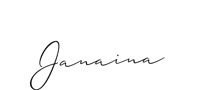 Design your own signature with our free online signature maker. With this signature software, you can create a handwritten (Allison_Script) signature for name Janaina. Janaina signature style 2 images and pictures png