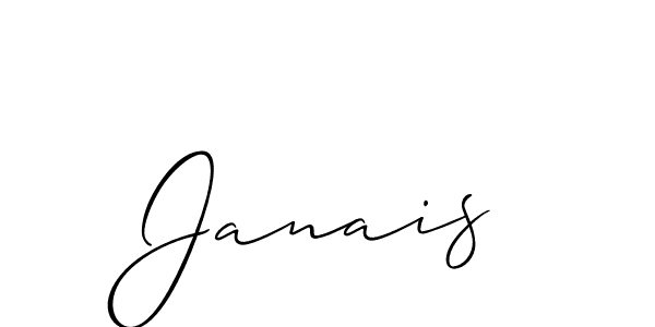 The best way (Allison_Script) to make a short signature is to pick only two or three words in your name. The name Janais include a total of six letters. For converting this name. Janais signature style 2 images and pictures png