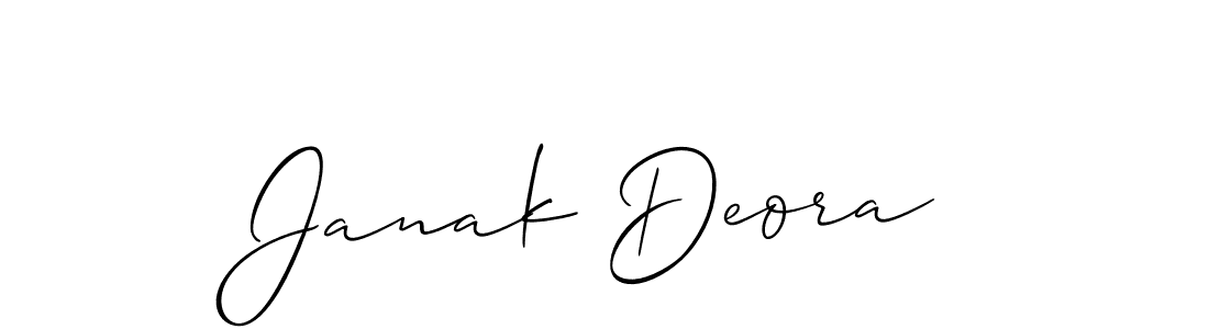 How to make Janak Deora signature? Allison_Script is a professional autograph style. Create handwritten signature for Janak Deora name. Janak Deora signature style 2 images and pictures png