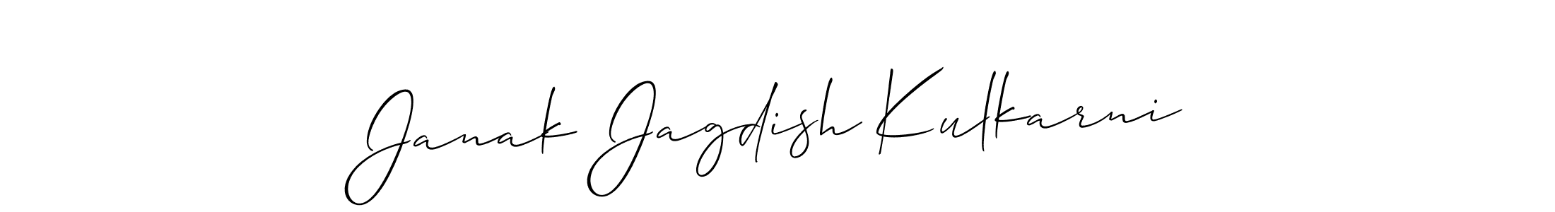 Also we have Janak Jagdish Kulkarni name is the best signature style. Create professional handwritten signature collection using Allison_Script autograph style. Janak Jagdish Kulkarni signature style 2 images and pictures png