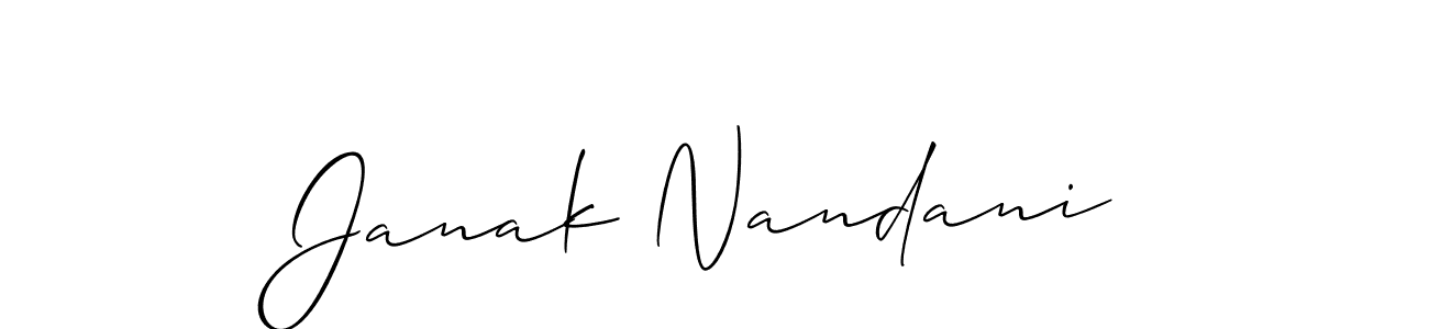 It looks lik you need a new signature style for name Janak Nandani. Design unique handwritten (Allison_Script) signature with our free signature maker in just a few clicks. Janak Nandani signature style 2 images and pictures png