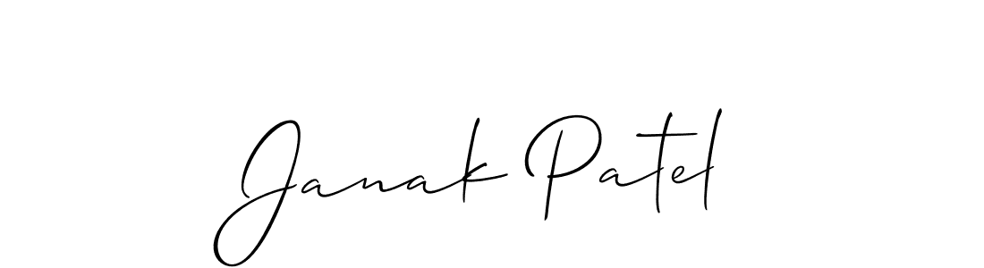 Create a beautiful signature design for name Janak Patel. With this signature (Allison_Script) fonts, you can make a handwritten signature for free. Janak Patel signature style 2 images and pictures png