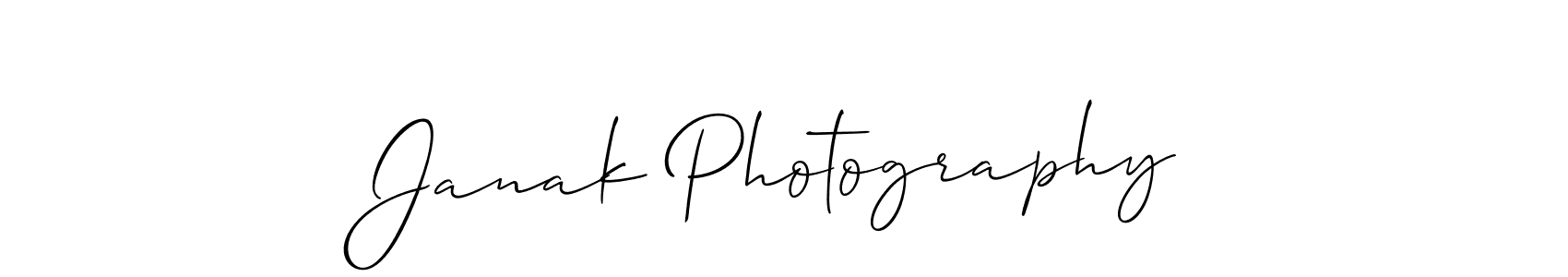 Allison_Script is a professional signature style that is perfect for those who want to add a touch of class to their signature. It is also a great choice for those who want to make their signature more unique. Get Janak Photography name to fancy signature for free. Janak Photography signature style 2 images and pictures png