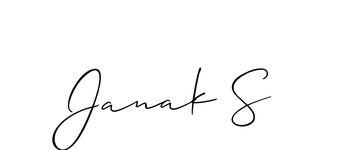 Janak S stylish signature style. Best Handwritten Sign (Allison_Script) for my name. Handwritten Signature Collection Ideas for my name Janak S. Janak S signature style 2 images and pictures png