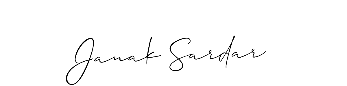 The best way (Allison_Script) to make a short signature is to pick only two or three words in your name. The name Janak Sardar include a total of six letters. For converting this name. Janak Sardar signature style 2 images and pictures png