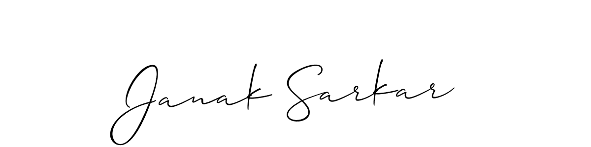 Allison_Script is a professional signature style that is perfect for those who want to add a touch of class to their signature. It is also a great choice for those who want to make their signature more unique. Get Janak Sarkar name to fancy signature for free. Janak Sarkar signature style 2 images and pictures png