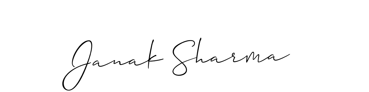 How to make Janak Sharma name signature. Use Allison_Script style for creating short signs online. This is the latest handwritten sign. Janak Sharma signature style 2 images and pictures png